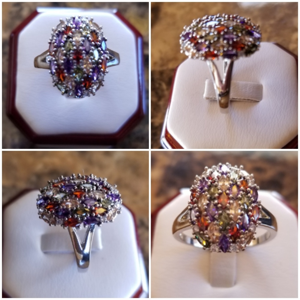 Genuine Multi Gem Ring Size 11 - Picture 2 of 5